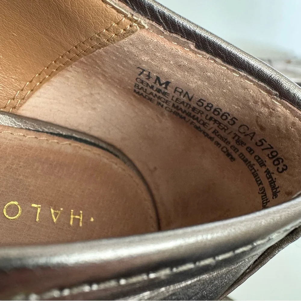 Halgoen Emily Studded Metalic Leather Chunky Y2K Loafers Flats Size 7.5